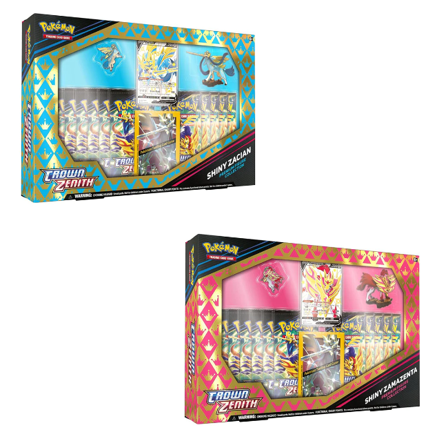POKÉMON TCG Crown Zenith Shiny Zacian/Zamazenta Figure Box (Set of 2)